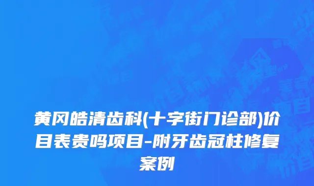 黄冈皓清齿科(十字街门诊部)价目表贵吗项目-附牙齿冠柱修复案例