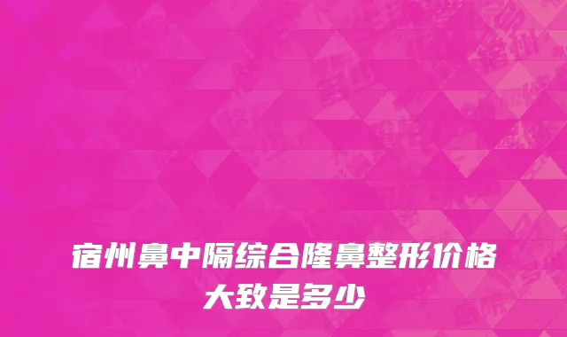 宿州鼻中隔综合隆鼻整形价格大致是多少