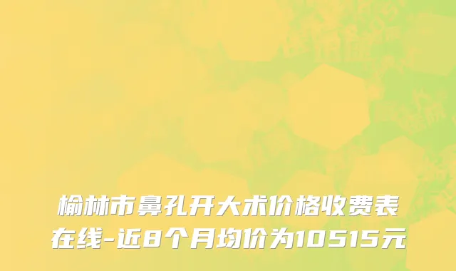 榆林市鼻孔开大术价格收费表在线-近8个月均价为10515元