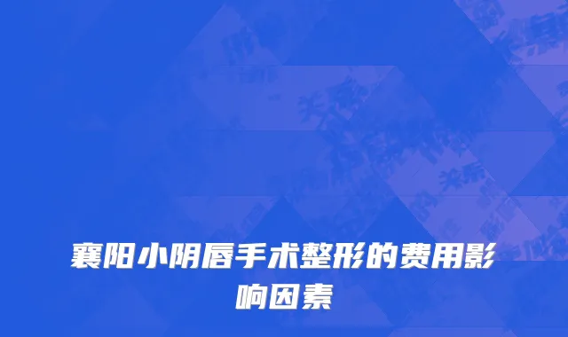 襄阳小阴唇手术整形的费用影响因素